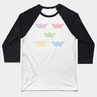 Pastel paper boats set Baseball T-Shirt